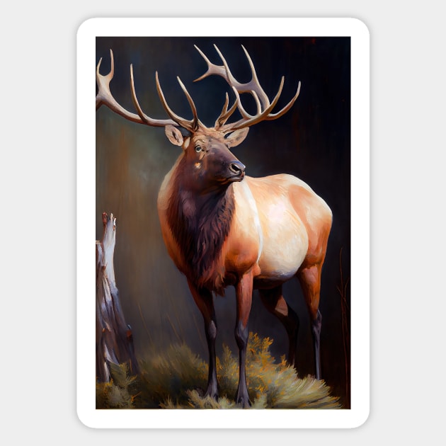 American Elk Sticker by ABART BY ALEXST 